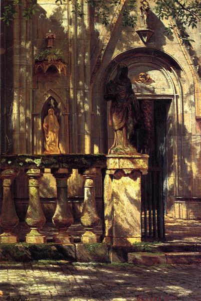 Albert Bierstadt Oil Painting Sunlight and Shadow Study - Click Image to Close